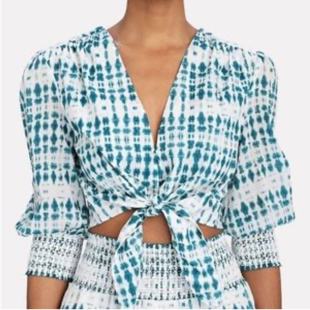 Intermix set tie dye crop top tie front and skirt set size small